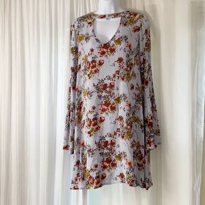 Missimo blue floral long sleeved dress
